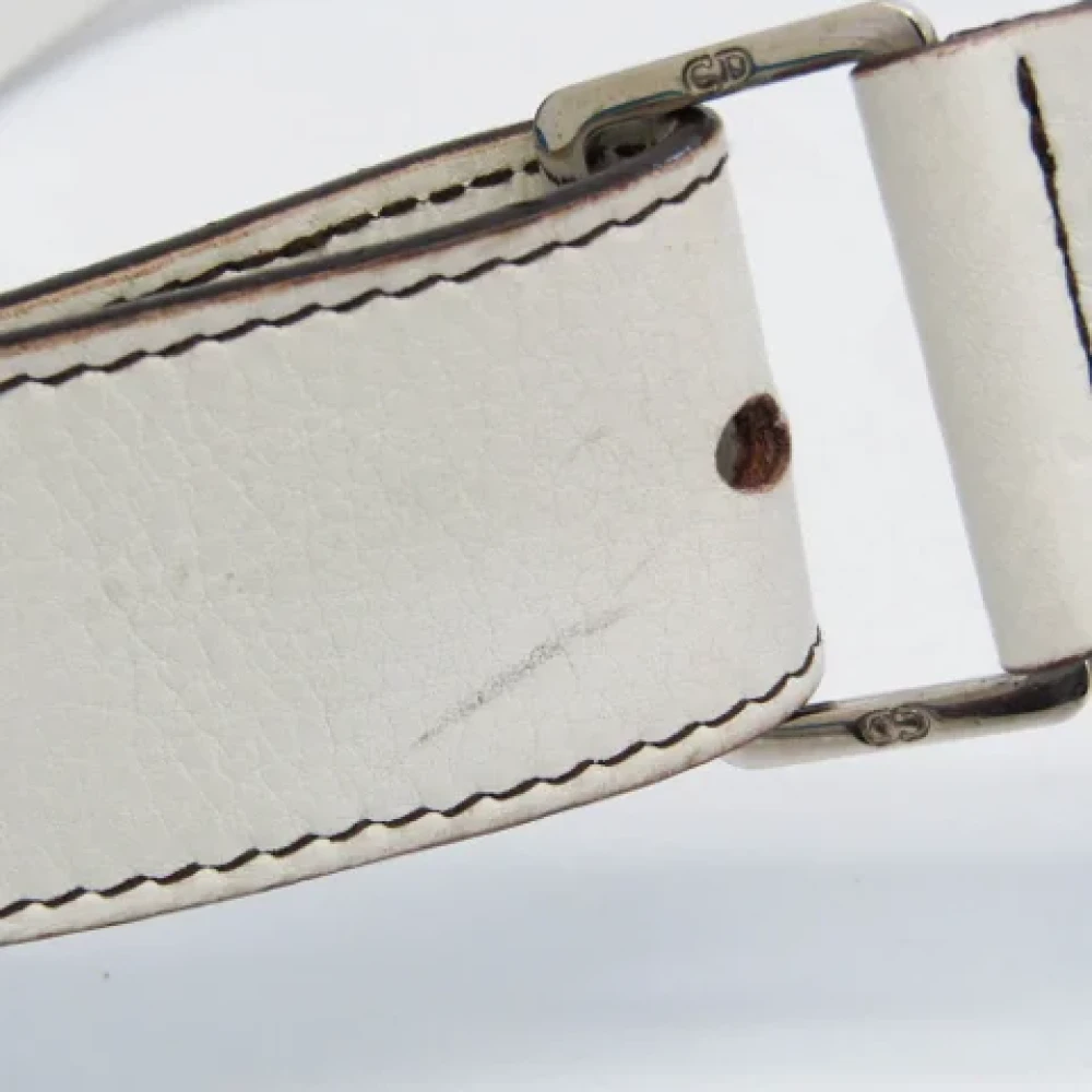Dior Vintage Pre-owned Leather clutches White Dames