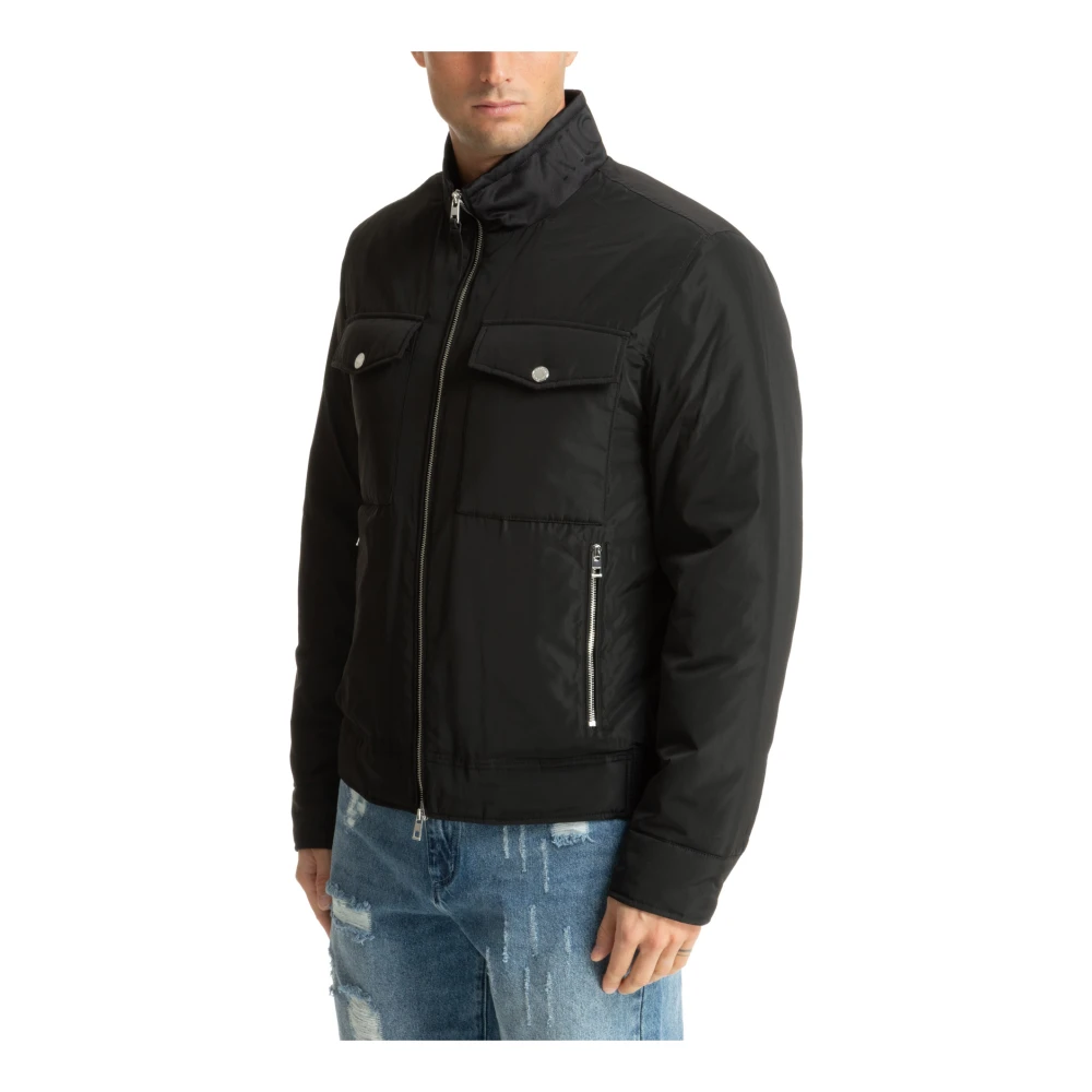 Michael Kors Plain Down Jacket met Logo Details Black Heren