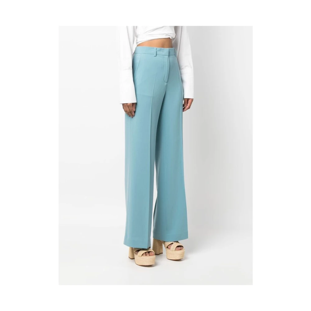 Alberto Biani Aqua Blauwe Wide-Leg Tailored Broek Blue Dames