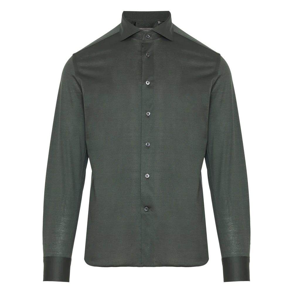 Corneliani Jersey Katoenen Shirt Green Heren