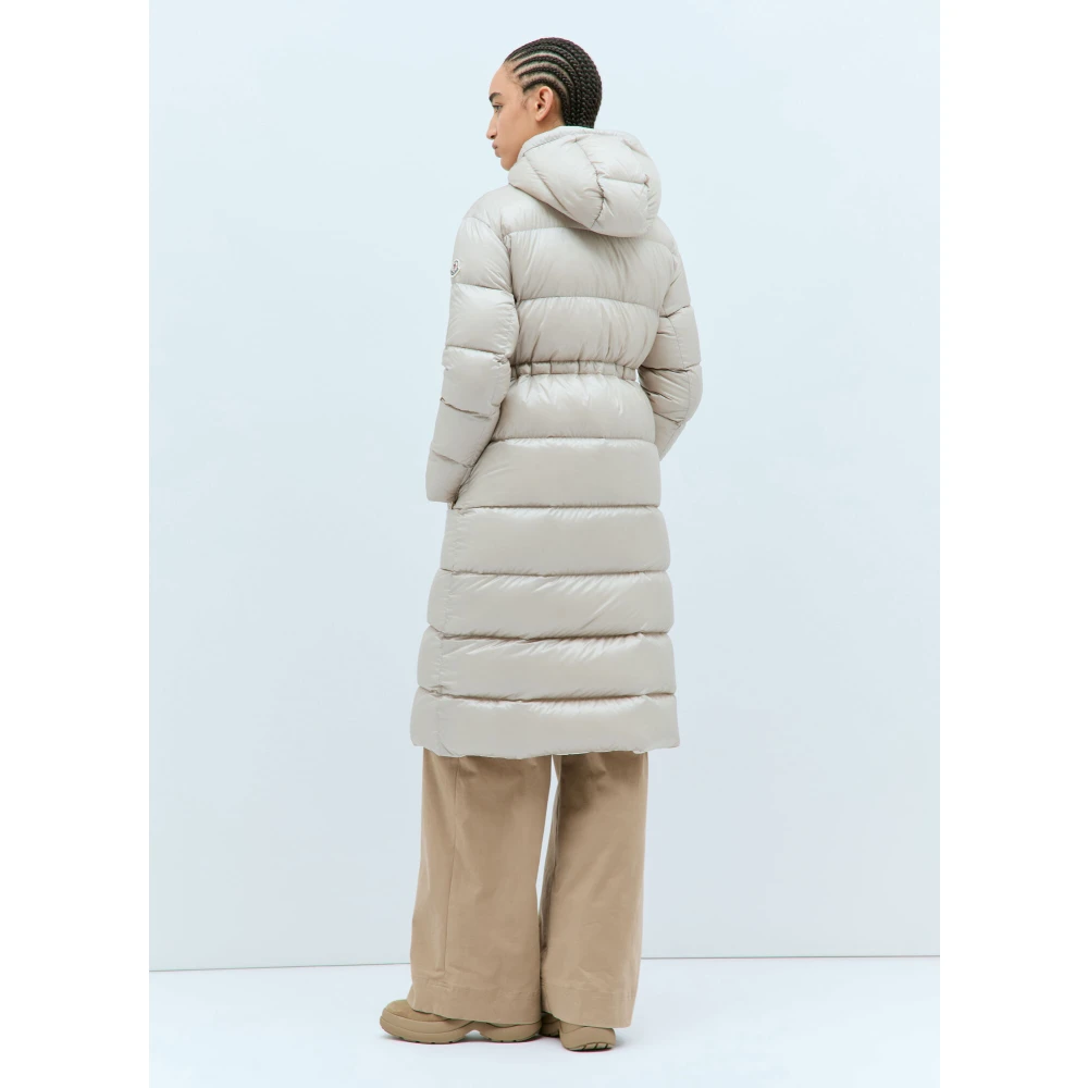 Moncler Omkeerbare Lange Donsjas Beige Dames