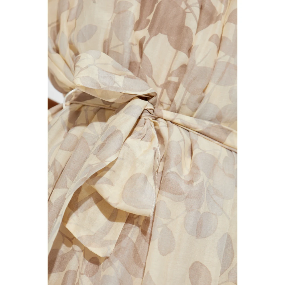 Forte Jurk met een taille riem Beige Dames