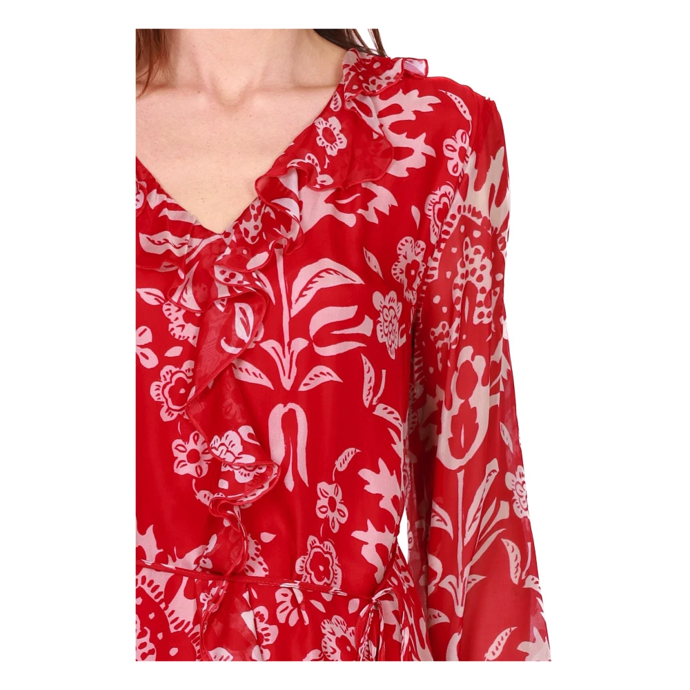 Liu Jo Korte Georgette Zijden Jurk Fantasie Print Multicolor Dames