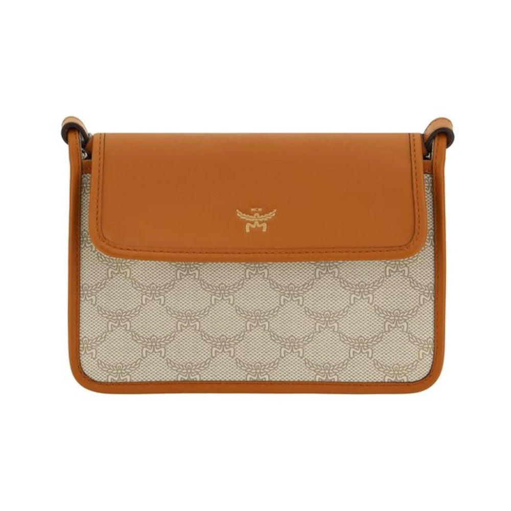 MCM Stijlvolle Schoudertas met Magneetsluiting Brown Dames
