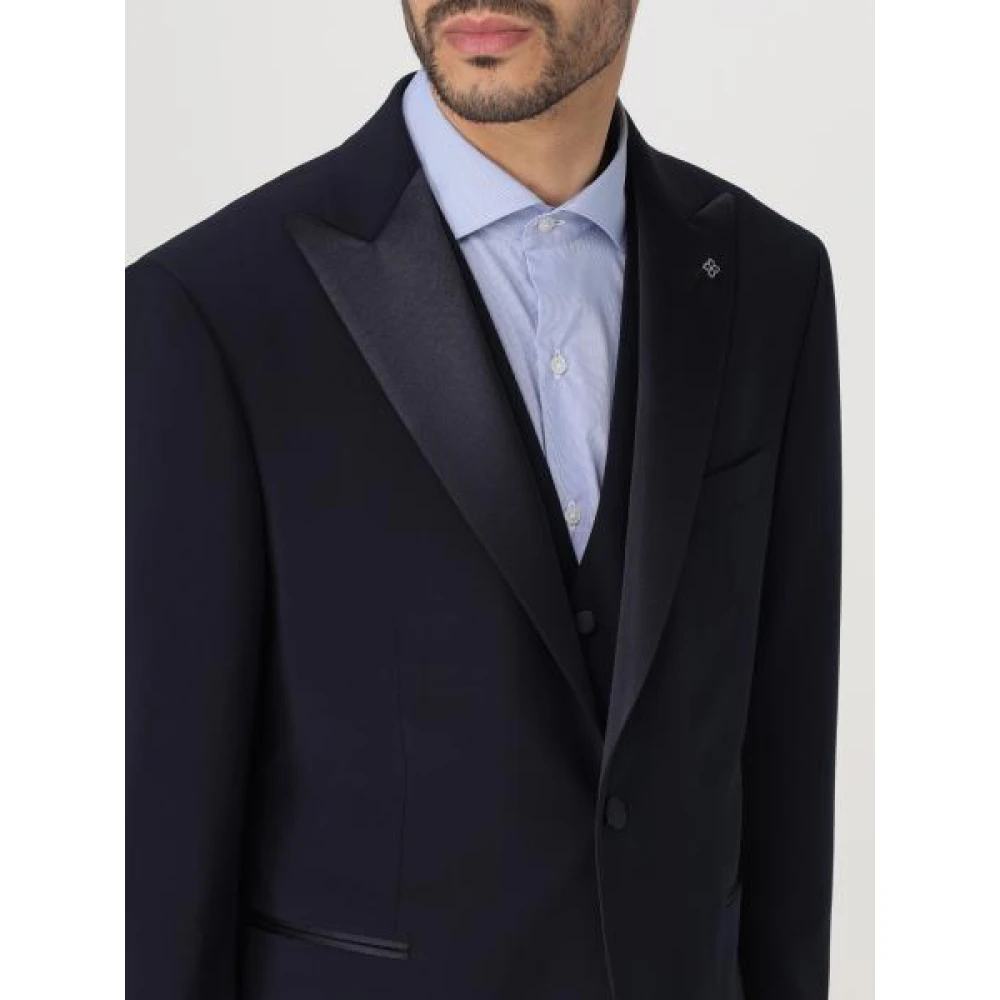 Tagliatore Single Breasted Suits Blue Heren