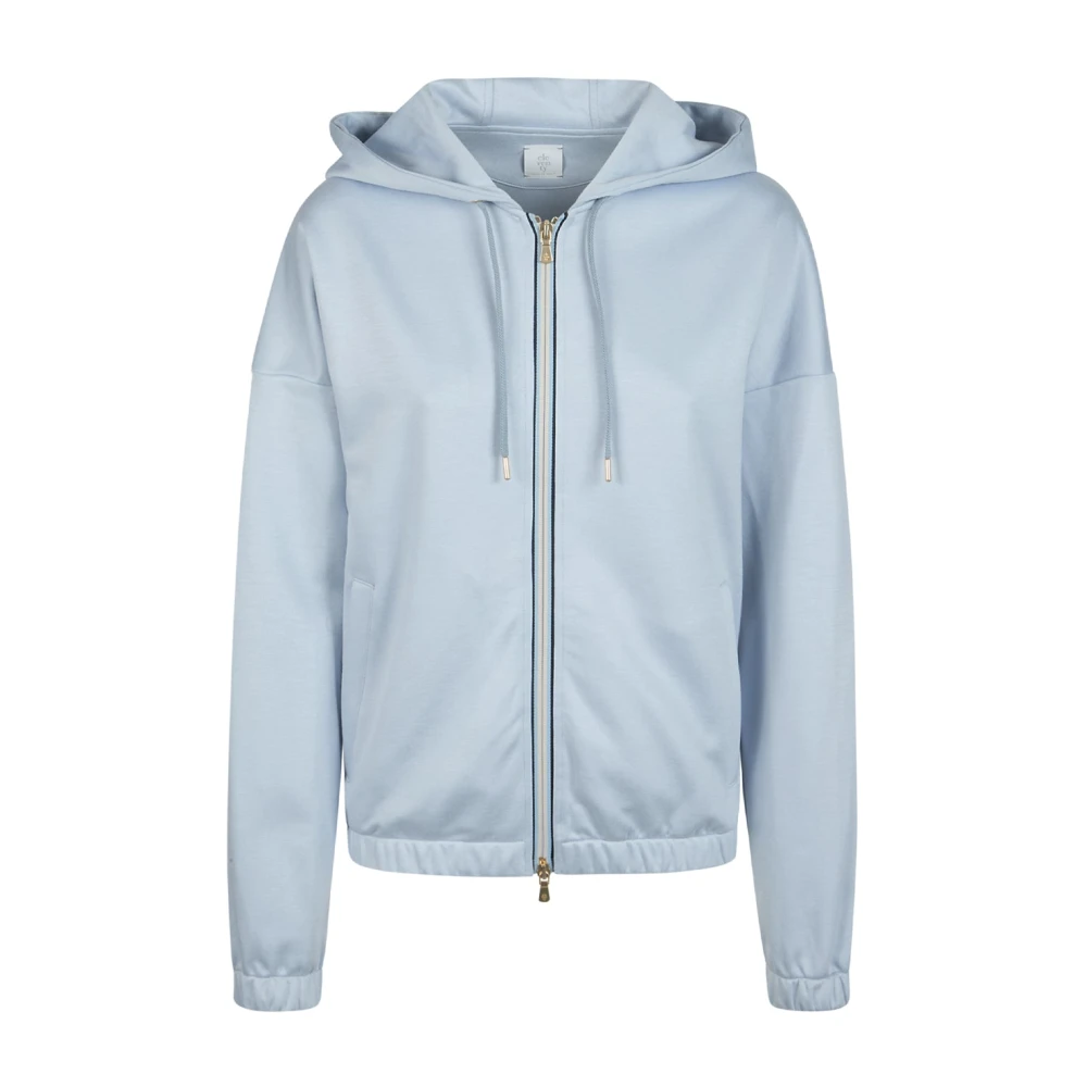 Eleventy Women's Blue Full-Zip Hoodie - Zip-Throughs - L - Sweatshirts & Hoodies