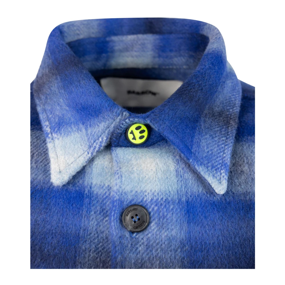 Barrow Blauw geruite overhemd met zakken Blue Heren