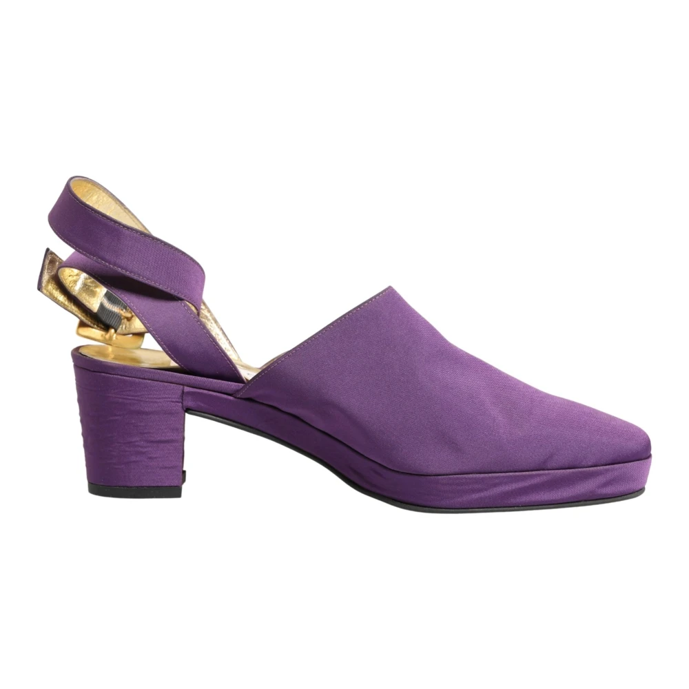 Dolce & Gabbana Purple Suede Sandals Shoes - EU39/US8.5 - Image 2