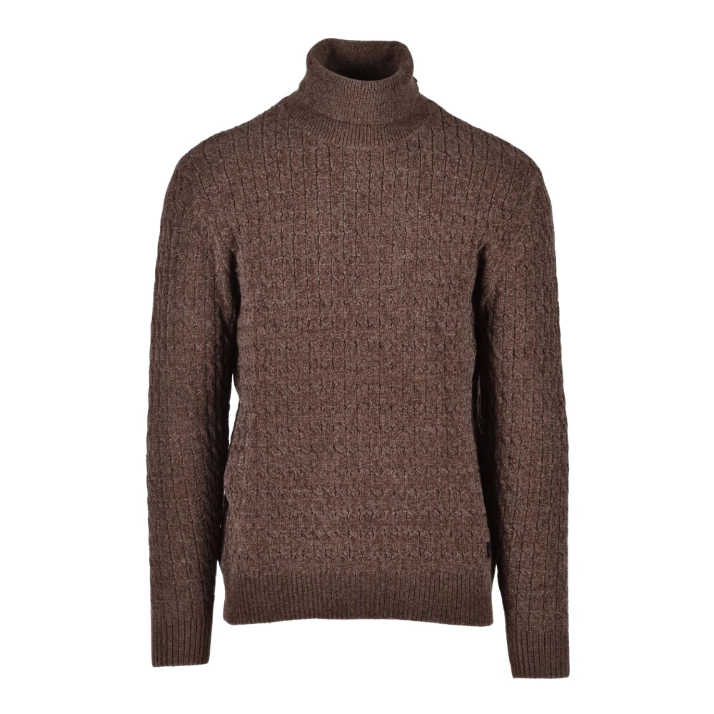 Gianni Lupo Stijlvolle Gebreide Trui Mix Brown Heren