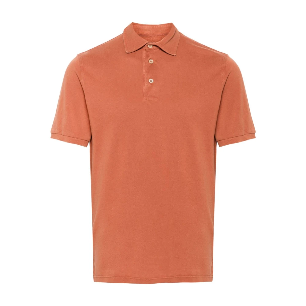 Fedeli Slim Fit Bomull Polo Tröja Orange, Herr