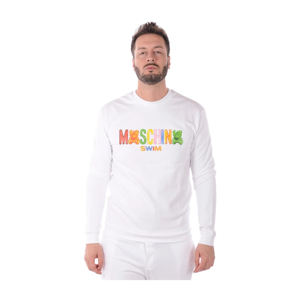 Moschino Men's White Sweatshirts, Xs, Sweatshirt Hoodie