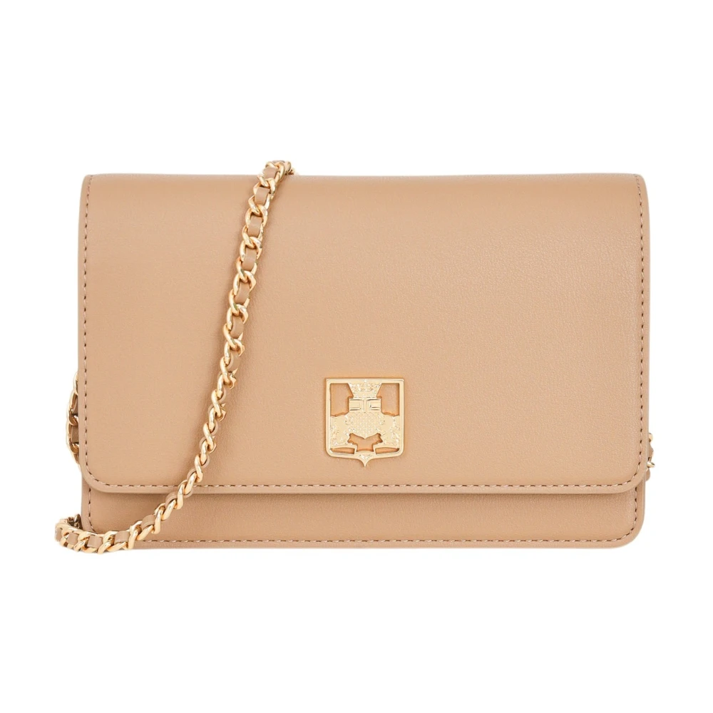 Elisabetta Franchi Bruine schoudertas met kettingriem Brown Dames