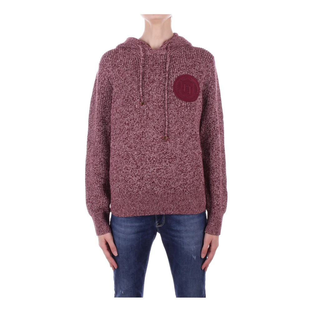 Elisabetta Franchi Bordeaux Hoodie met Geborduurde Details Red Dames