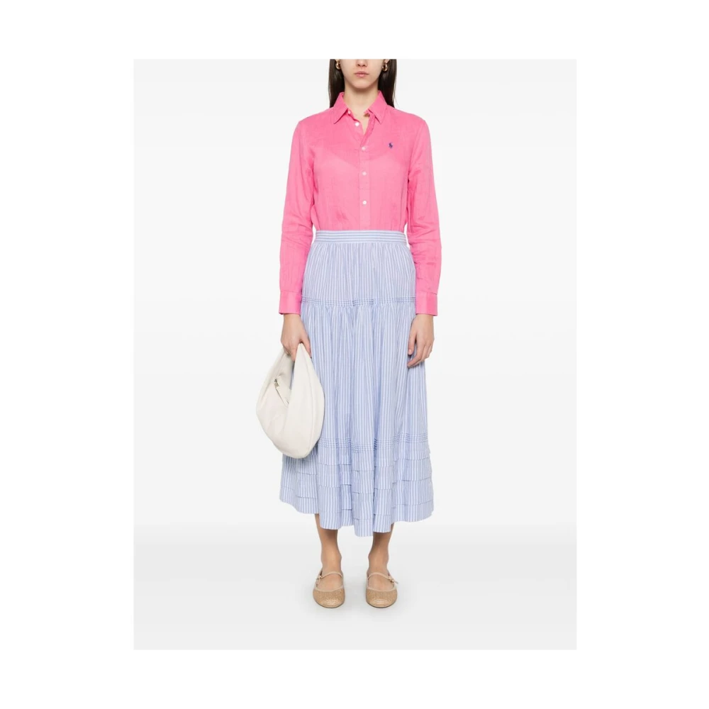 Ralph Lauren Klassiek overhemd met kraag Pink Dames