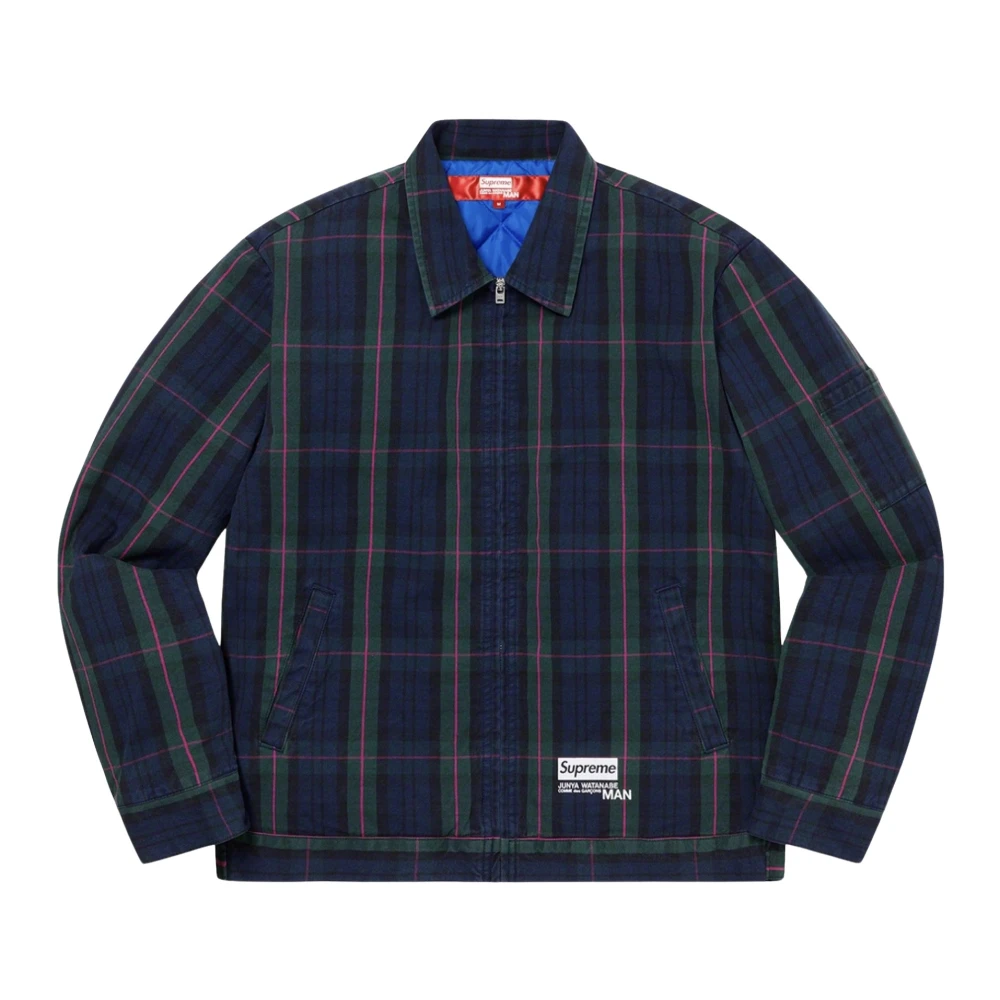 Comme des Garçons Limited Edition Printed Work Jacket Navy Plaid Multicolor Heren