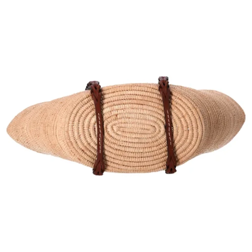 Prada Vintage Pre-owned Raffia prada-bags Beige Dames