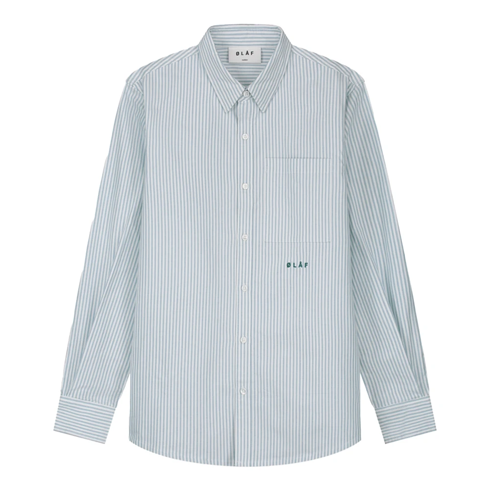 Olaf Hussein Oxford stripe blouses lichtgroen Green Heren