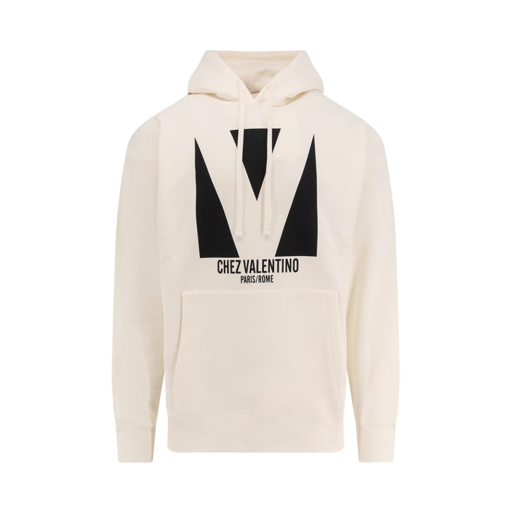 Valentino Katoenen sweatshirt met print en capuchon Beige Heren