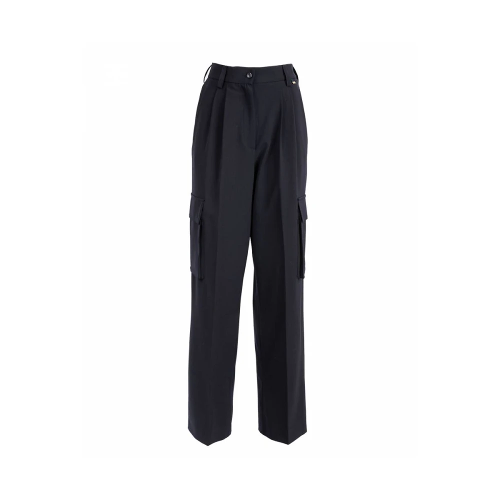 Herno Straight Trousers Blue Dames