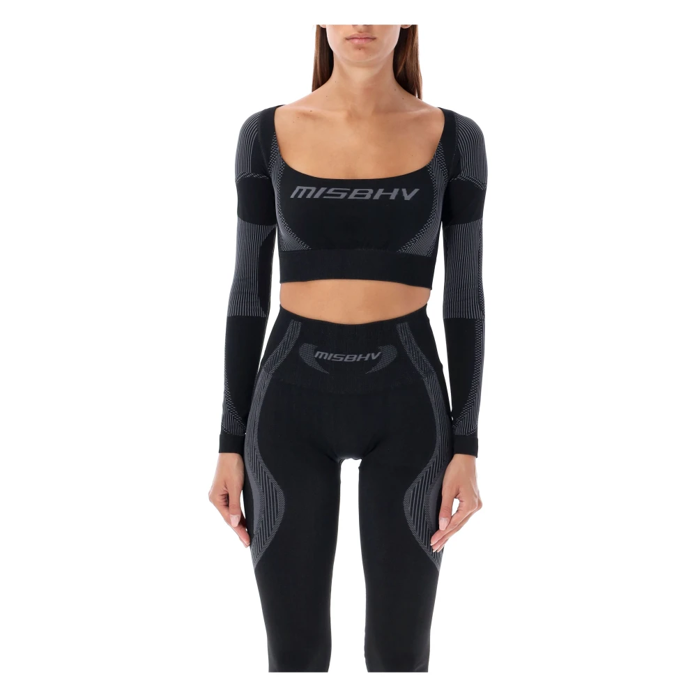 Misbhv Zwarte Actieve Crop Top Aw24 Black Dames