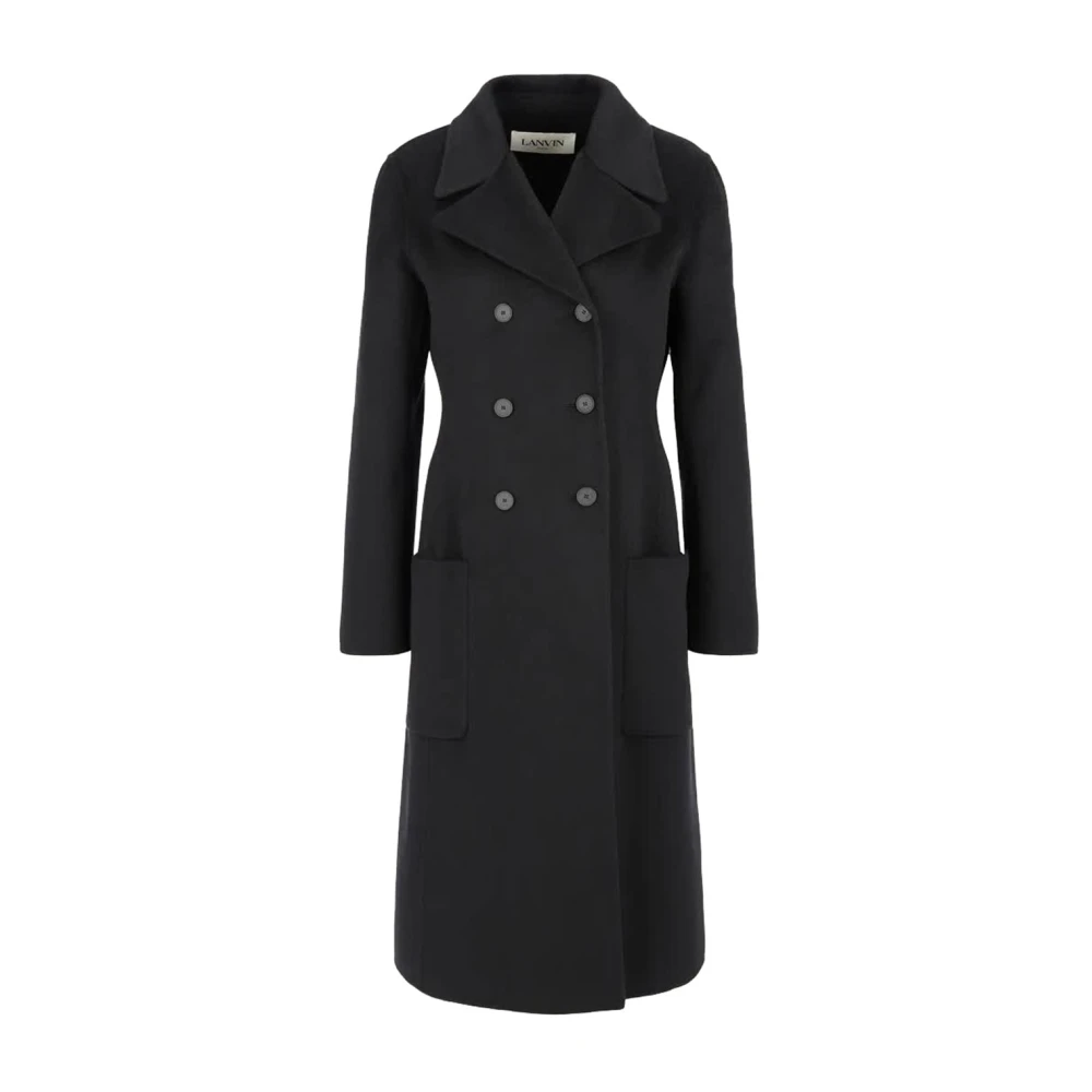 Lanvin Double-Breasted Coats Black Dames