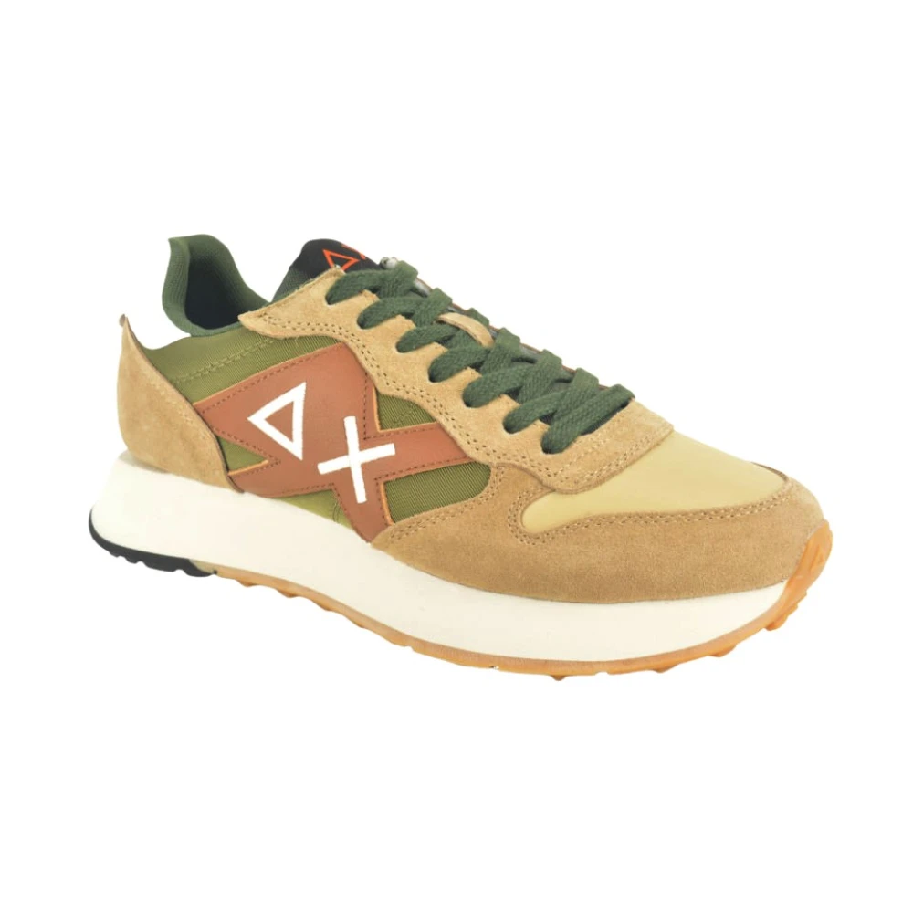 Sun68 Kakki Runner Stijlvol Modern Tapijt Heren Schoenen Beige