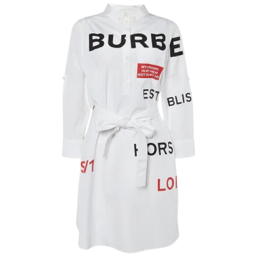Burberry Vintage Pre-owned Cotton dresses White Dames
