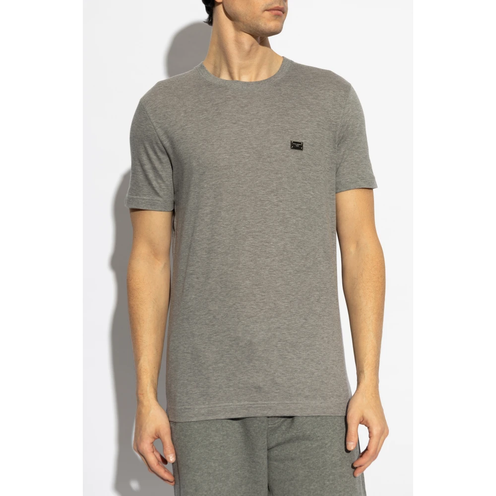 Dolce & Gabbana T-shirt met logo Gray Heren