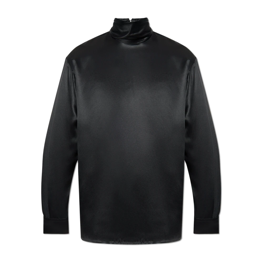 Dolce & Gabbana Zwarte hoge hals lange mouw shirt Black