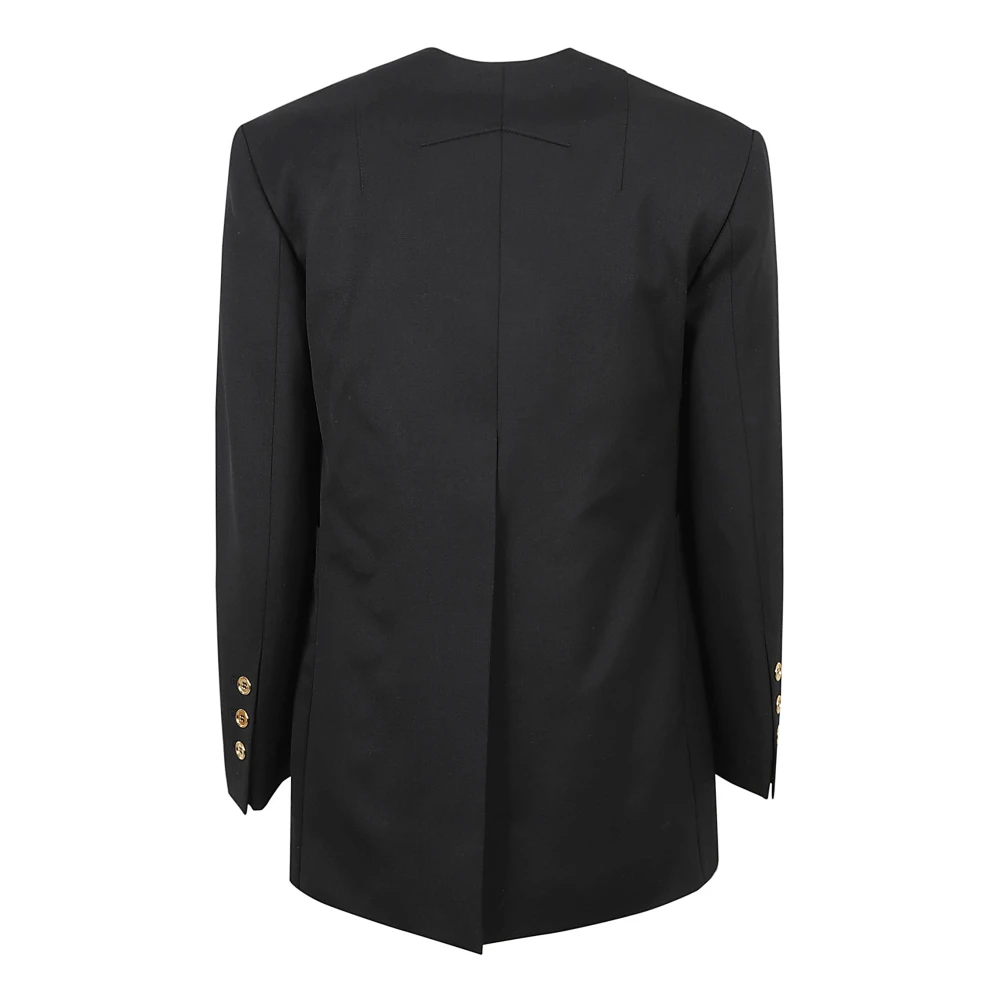 Patou Zwarte Double Breasted Jas Black Dames