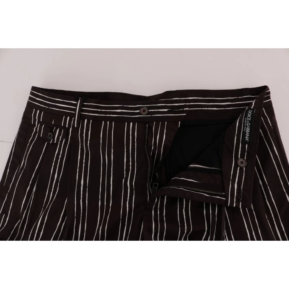 Dolce & Gabbana Gestreepte Hennep Casual Shorts Brown Heren