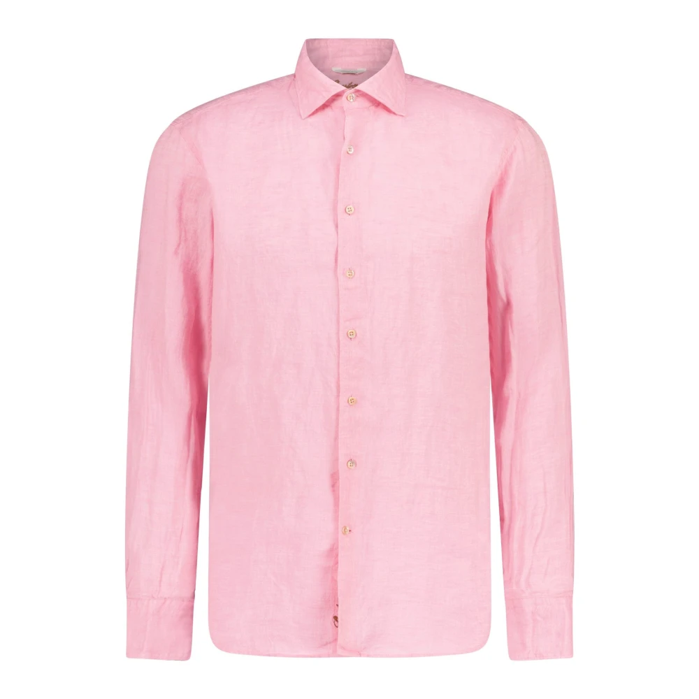 Stenströms Linnen overhemd voor stijlvolle zomerlook Pink Heren
