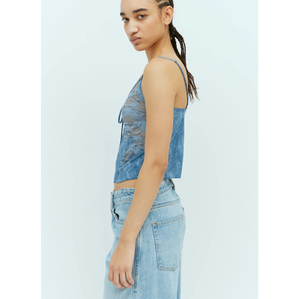 Diesel Kant-Slaap-Cami Top Blue Dames