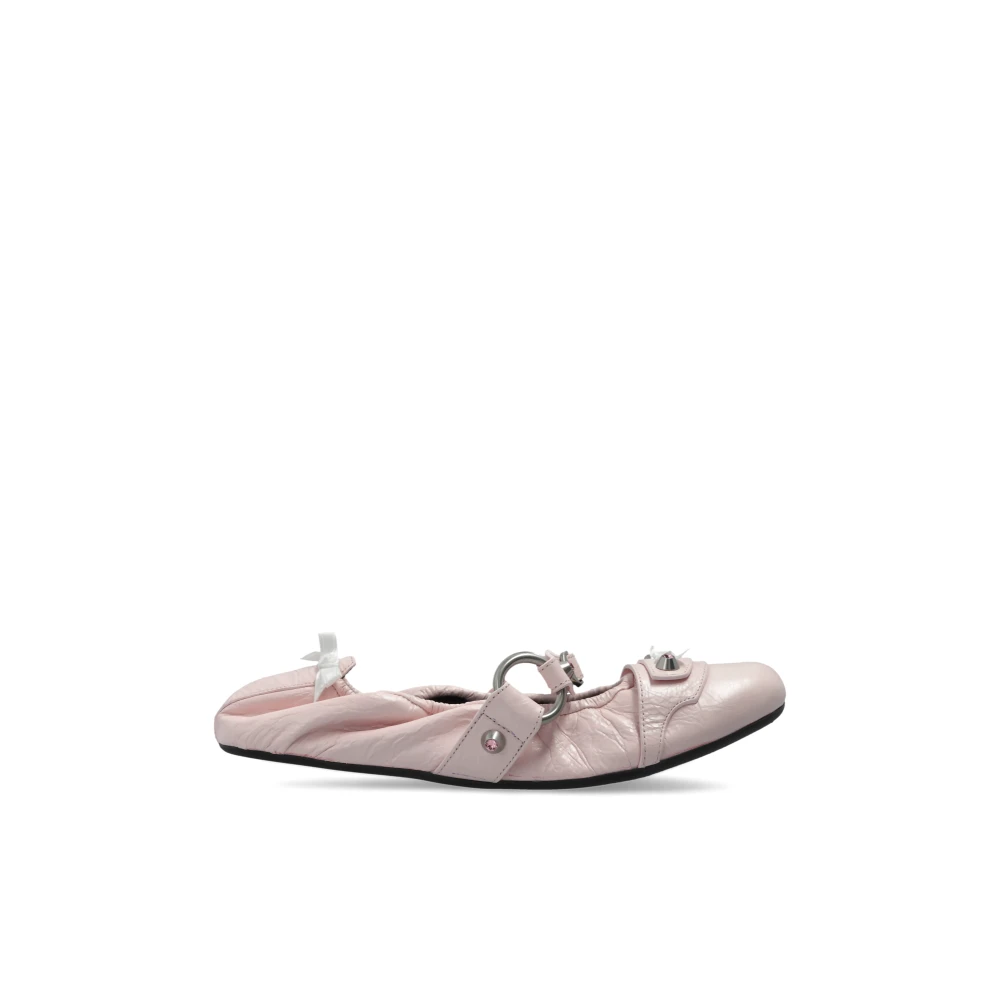 Balenciaga Kvinno Rosa Skor Dam, 40 Eu, Läder, City Ballerinas