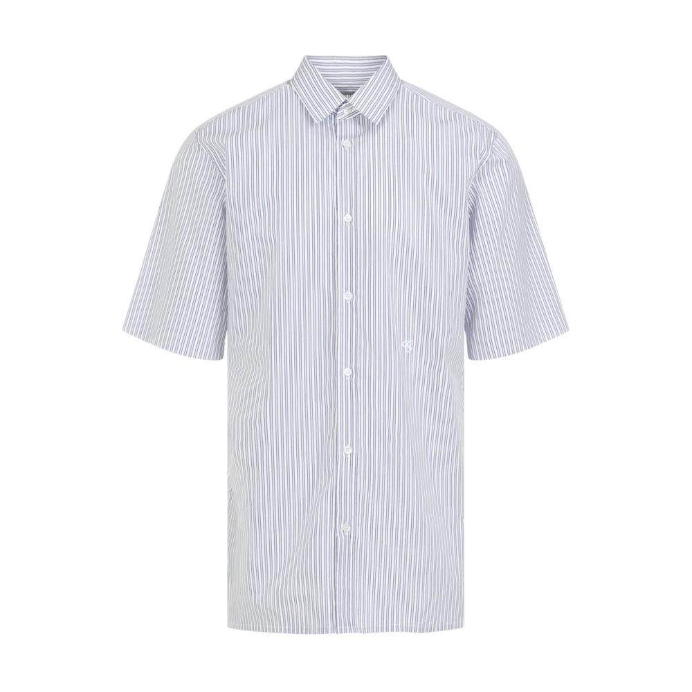Maison Margiela Wit Blauw SS Overhemd White Heren
