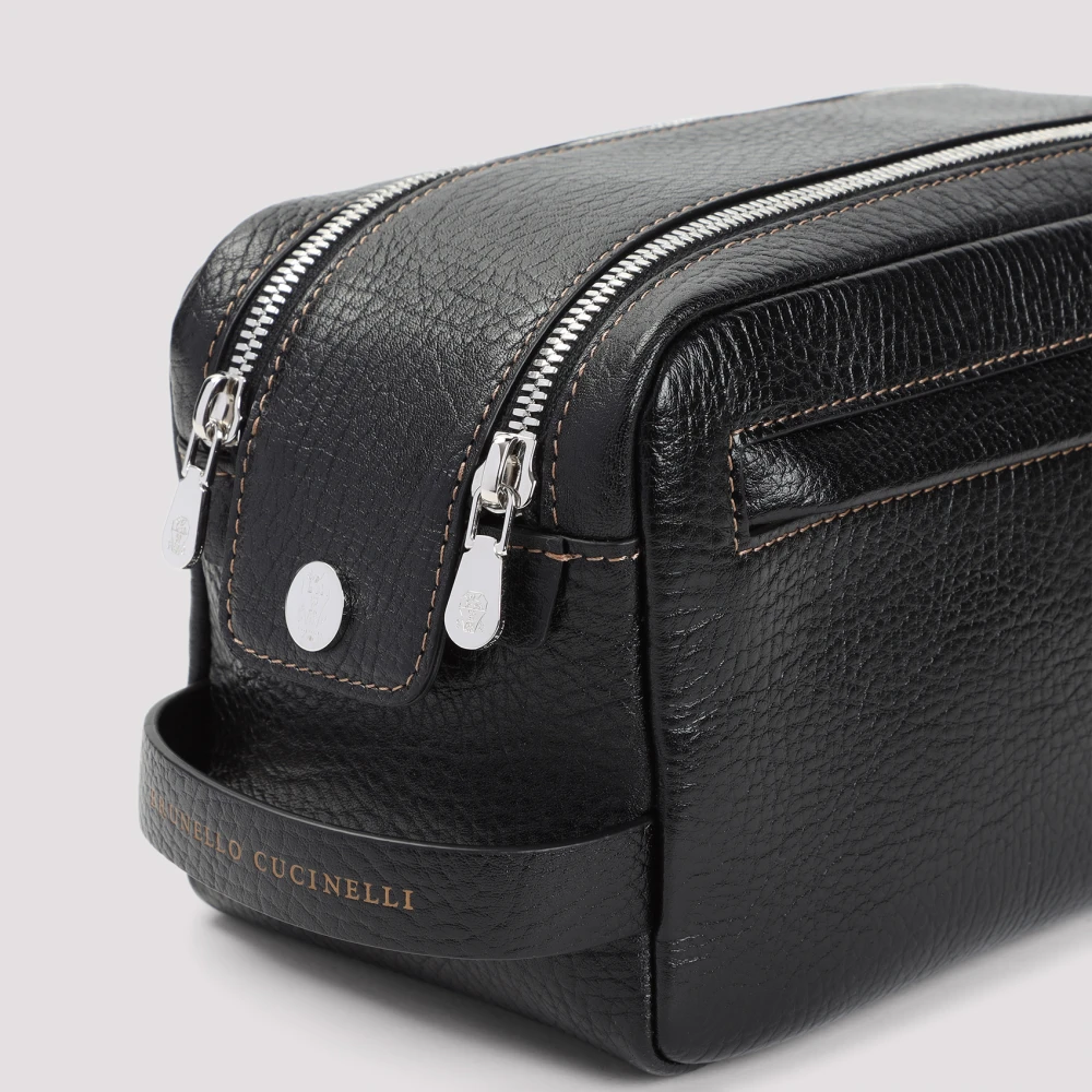 BRUNELLO CUCINELLI Nero Washbag Black Heren