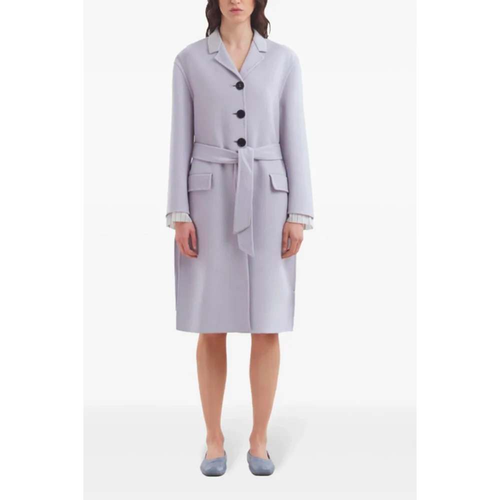 Marni Grijze Wollen Jas met Revers Gray Dames
