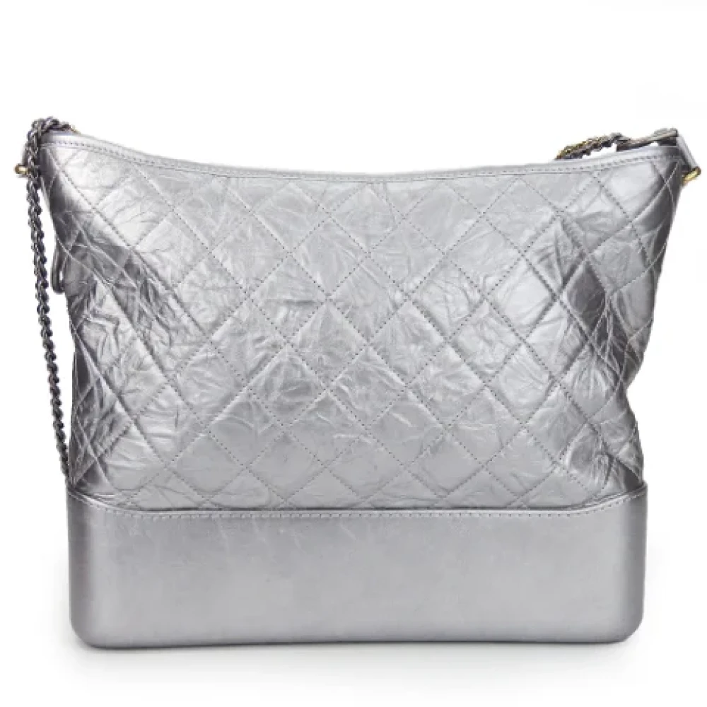 Chanel Vintage Pre-owned Leather chanel-bags Gray Dames