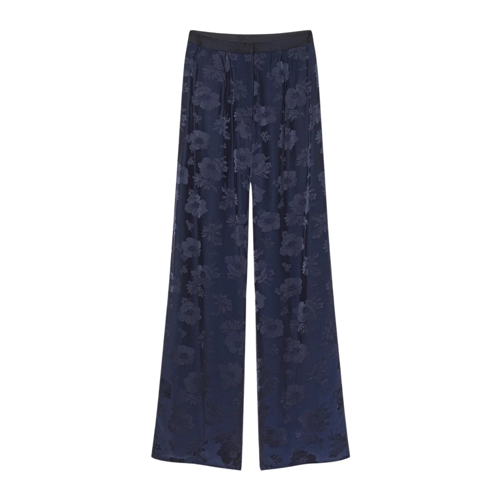 Forte Forte Women's Blue Fluid Jacquard Bouquet Trousers - Wide Trousers - Xs - Trousers