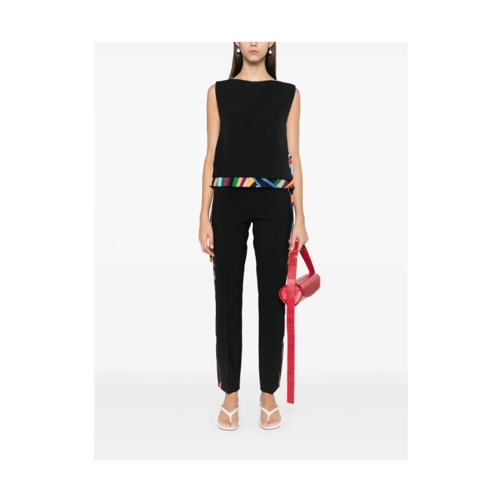 EMILIO PUCCI Multikleur Wolmix Slim Fit Broek Black Dames