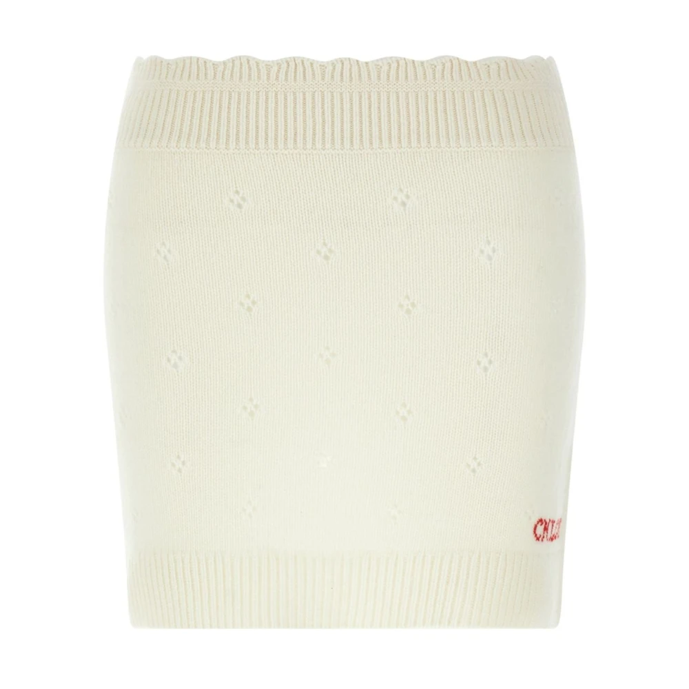 Chloé Women's White Fitted Mini Skirt - Short Skirts - M - Skirts