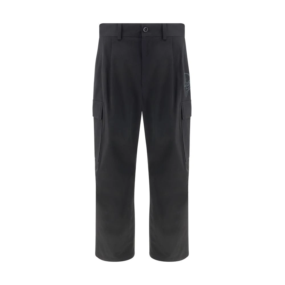 Dolce & Gabbana Cargo Broek met Iconisch Logo Borduursel Black Heren