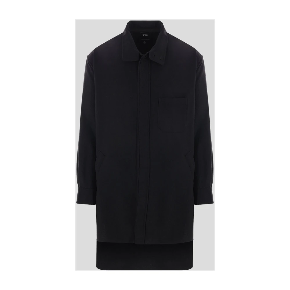 Y-3 Flanellen overshirt in wolmix Black Heren