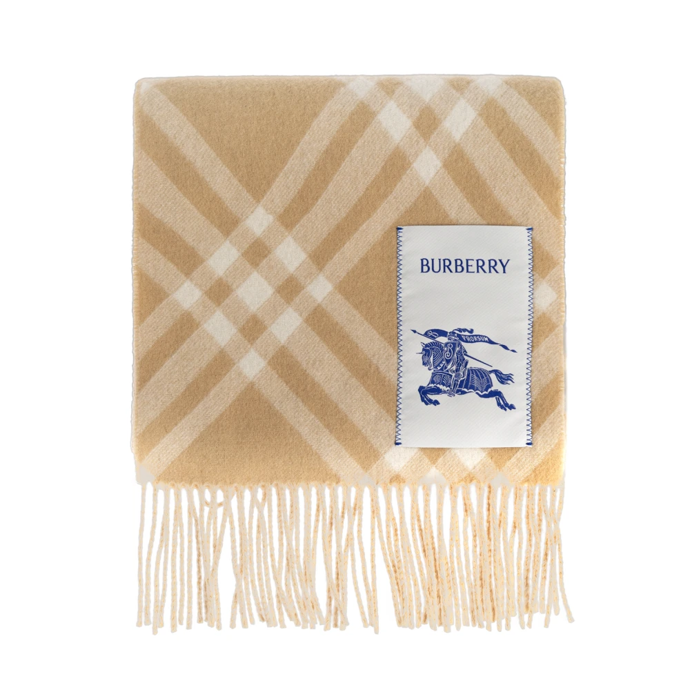 Burberry Unisex Beige Accessoires One Size, Kasjmier, Check Cashmere Sjaal