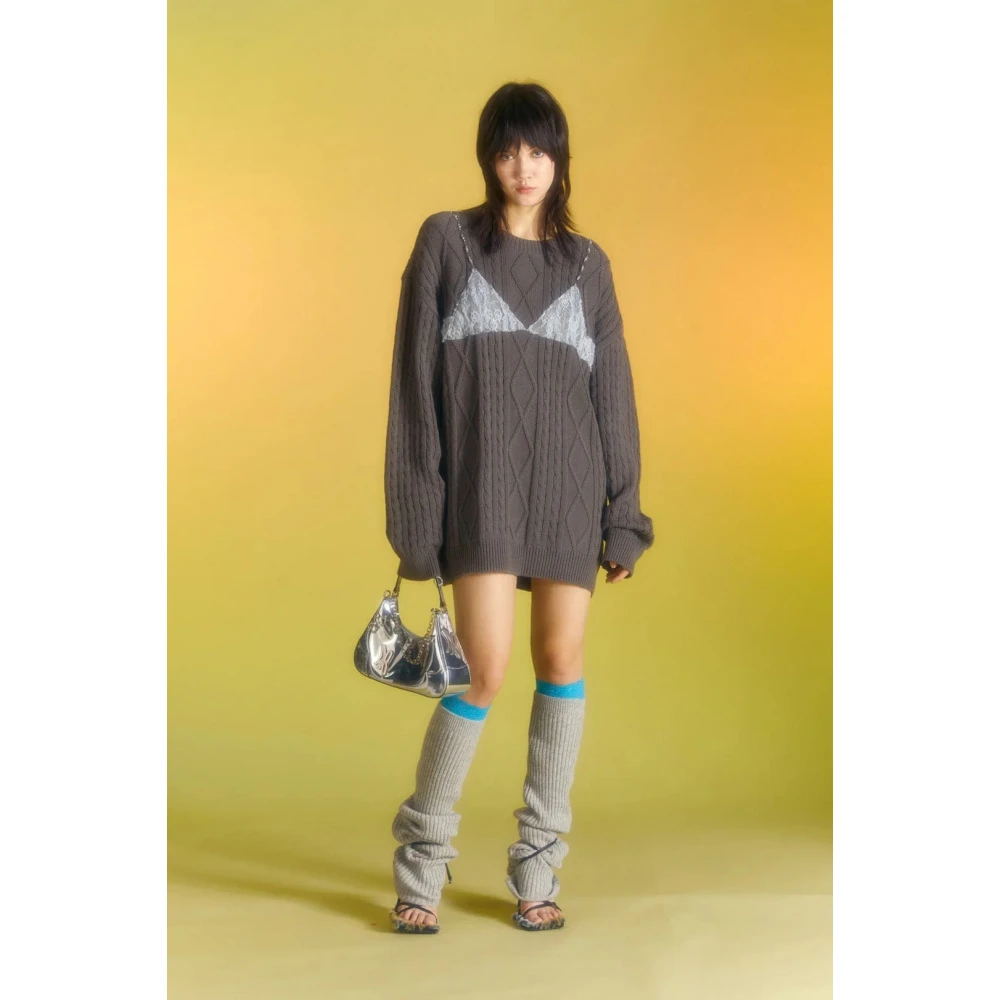 Andersson Bell Kanten Bh Gebreide Boyfriend Sweater Gray Dames