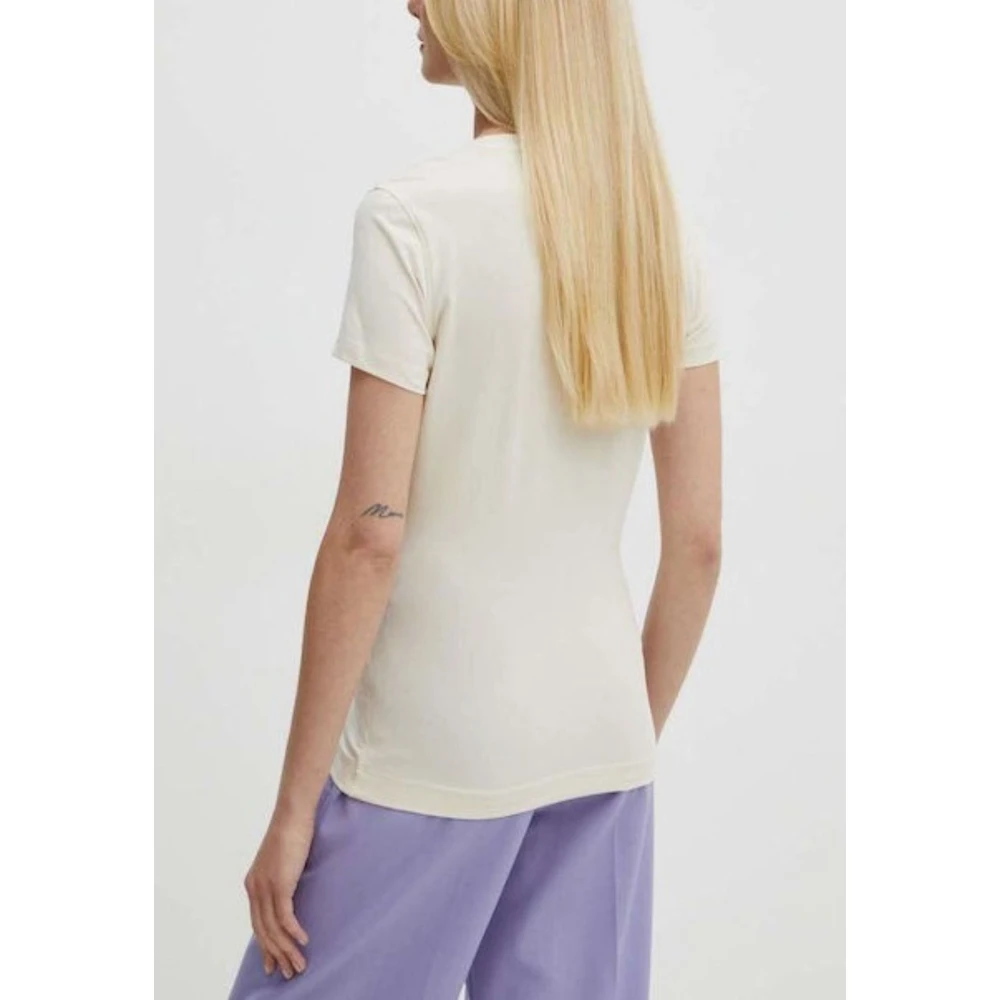 Guess Logo T-shirt voor vrouwen Beige Dames