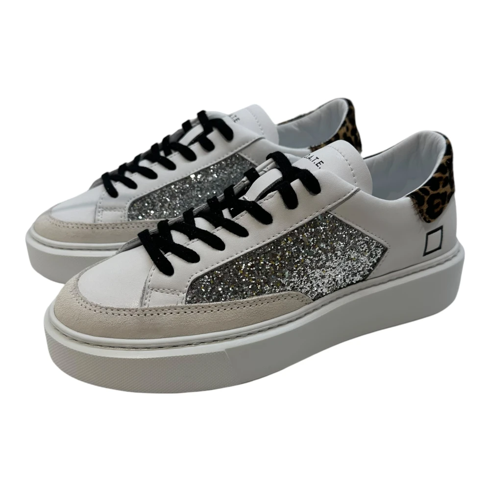 D.a.t.e. Dierenprint Leren Sneakers White Dames