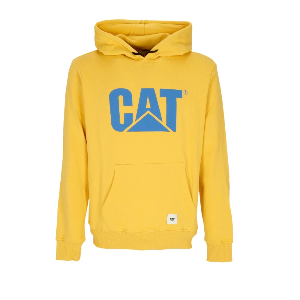 CAT Gul Logo Hoodie med Katt Yellow, Herr