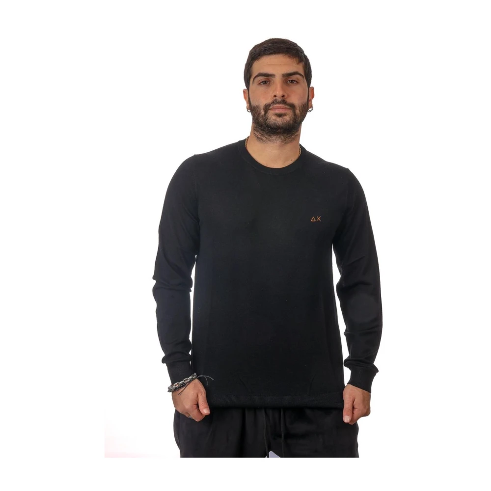 Sun68 Solid Merinos Ronde Stijl Black Heren