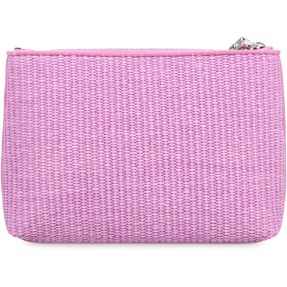 Givenchy Rieten Clutch met Leren Details Pink Dames